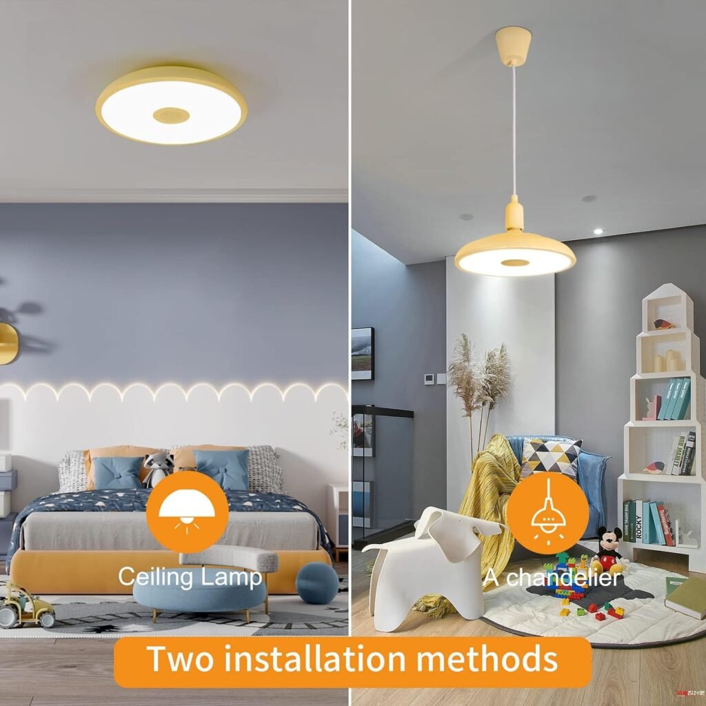 ASALL Smart Waterproof LED Ceiling Light Fixture,with Bluetooth Speaker,11Inch 18W, 2700K-6500K Dimmable Music Lamp,RGB Color Changing Light with Remote Control,Suitable for Bathroom,Shower,Bedroom