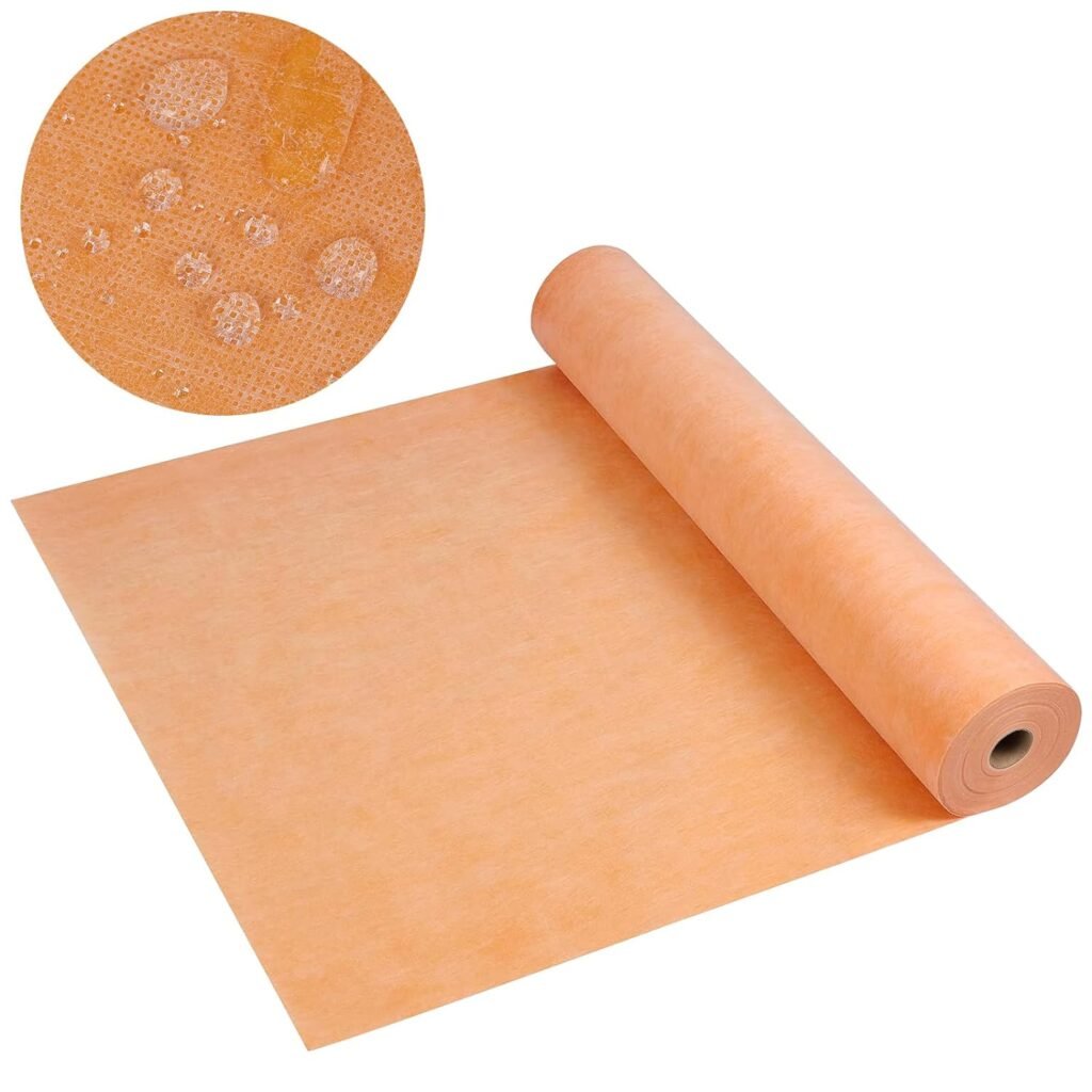 BECHAEO Waterproof Membrane for Shower 3.3 FT x 98.5 FT 324 SQ FT 20mil Waterproofing Membrane Tile Underlayment Polyethylene Fabric Roll for Bathroom Wall Floor