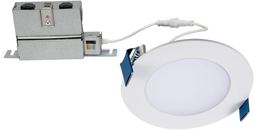 HALO 4 inch Recessed LED Ceiling  Shower Disc Light – Canless Ultra Thin Downlight – 5CCT Selectable- White