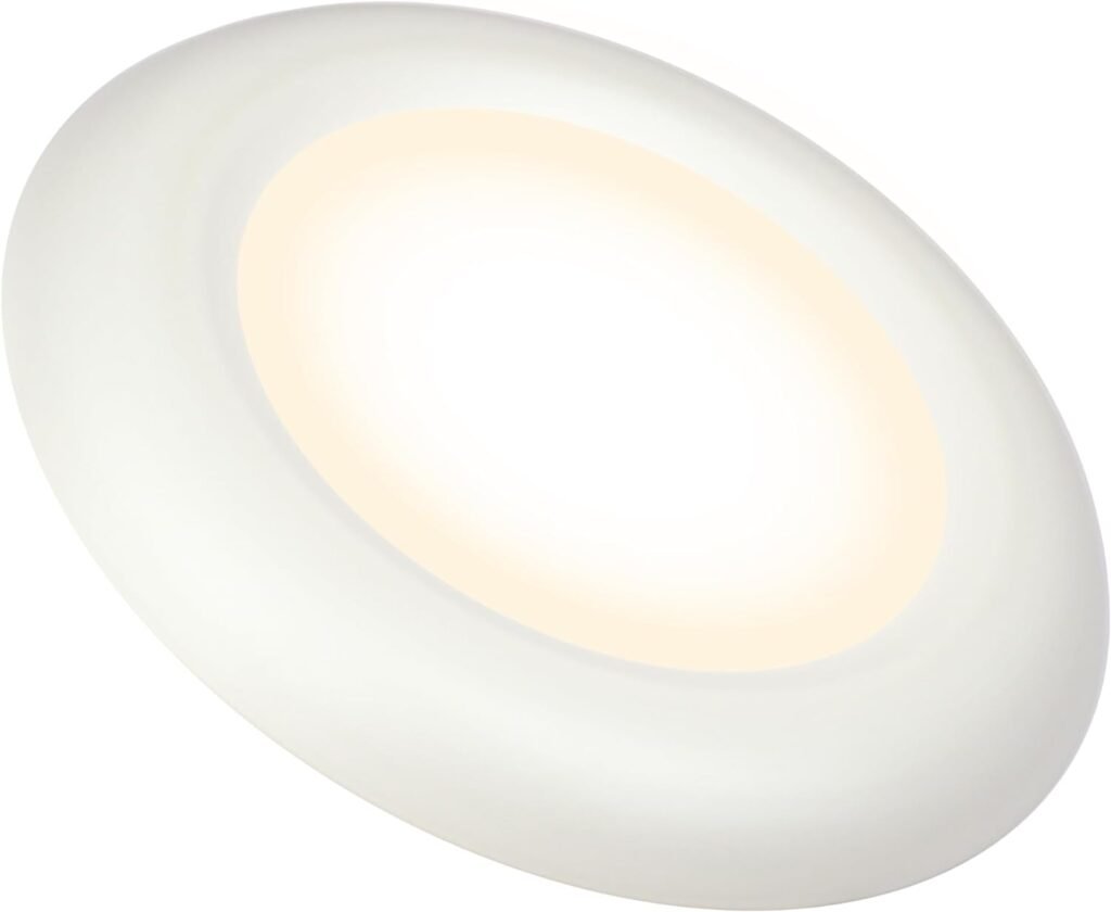Ultralux LED Flush Mount Ceiling Light – Dimmable, Slim Puck Downlight - Over 50,000 Hours of Energy Efficient LED Light - Multi-Purpose Easy-Install Light Fixture - (8 - 1 Pack, Soft White)