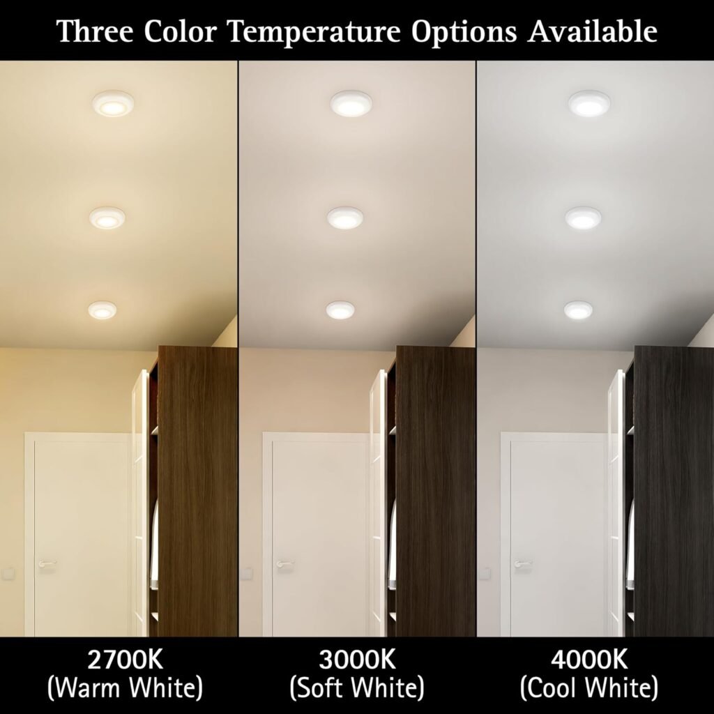 Ultralux LED Flush Mount Ceiling Light – Dimmable, Slim Puck Downlight - Over 50,000 Hours of Energy Efficient LED Light - Multi-Purpose Easy-Install Light Fixture - (8 - 1 Pack, Soft White)