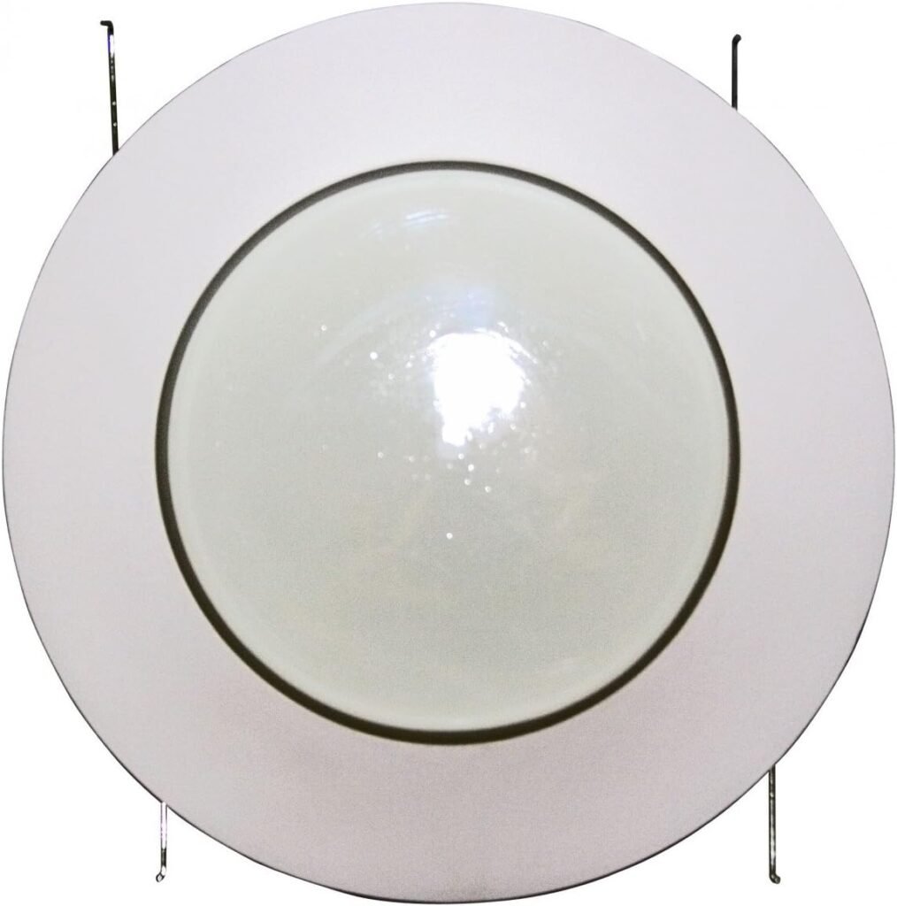 6 Inch Drop Opal Milky Glass Lens Trim with 8 Inch Plastic Ring, Waterproof Shower Light Cover, UL Listed for Wet Locations, Great for Balconies, Patios, Kitchens, Laundry Rooms and Bathrooms