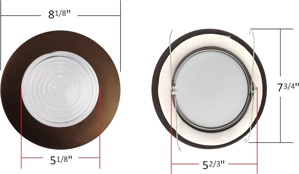 NICOR Lighting 6 inch Oil-Rubbed Bronze Recessed Shower Trim with Glass Fresnel Lens (17502OB)