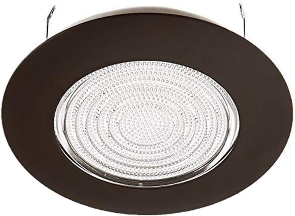 NICOR Lighting 6 inch Oil-Rubbed Bronze Recessed Shower Trim with Glass Fresnel Lens (17502OB)