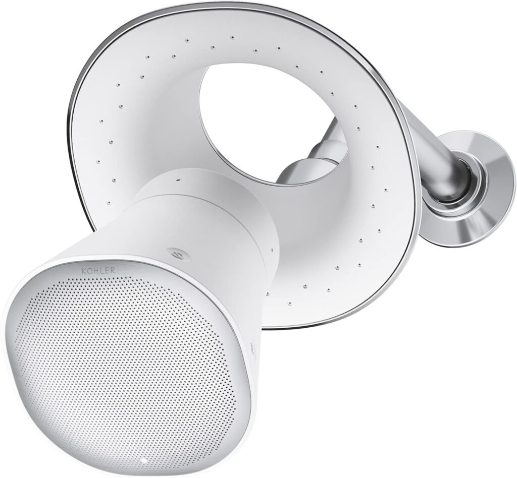 KOHLER Moxie Alexa Enabled Showerhead, Bluetooth Shower Speaker, Shower Radio, Rechargeable Speaker, Portable Speaker, 1.75 GPM, K-28238-GKA-CP, Polished Chrome