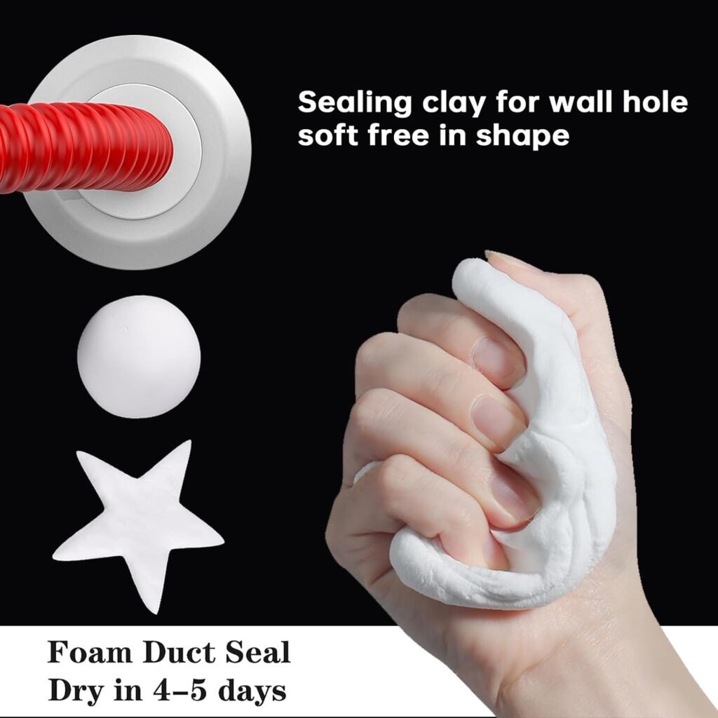 Pack of 8 White Seal Putty Waterproof Duct Seal Repair Sealing Clay, Quick Mending Mud for Drain Connection, Wall Hole, Air Conditioning Hole