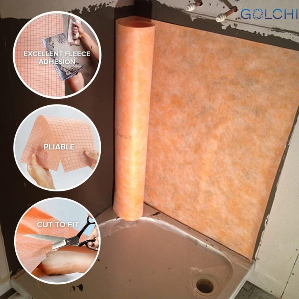 Waterproofing Membrane | 54 SF | The Ultimate Moisture Barrier Underlayment for Tile, Laminate Flooring, Heated Driveways, Bathrooms, Steam Rooms. Prevents Cracks  Water Damage.
