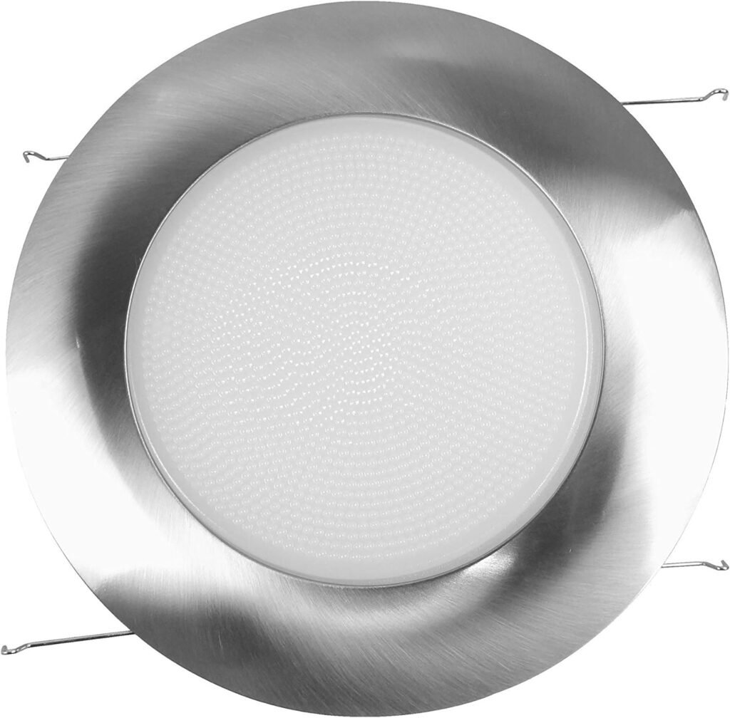 NICOR Lighting 6 inch Nickel Recessed Shower Trim with Albalite Lens (17505NK)