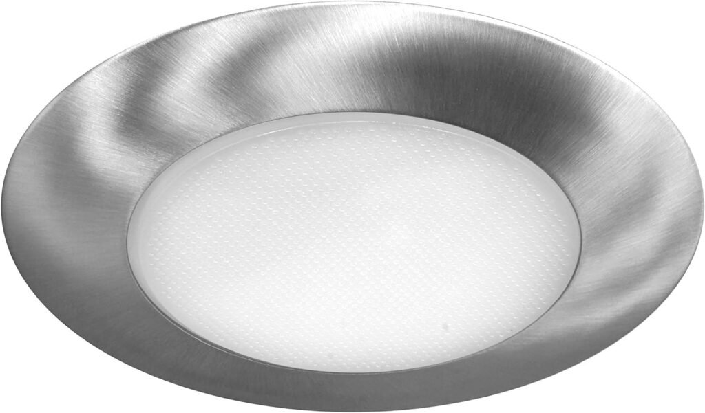 NICOR Lighting 6 inch Nickel Recessed Shower Trim with Albalite Lens (17505NK)