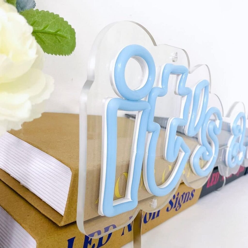 Its a Girl LED Neon Sign for Baby Shower Party, Eye-Catching Design with Energy Efficient Lighting, Easy to Install