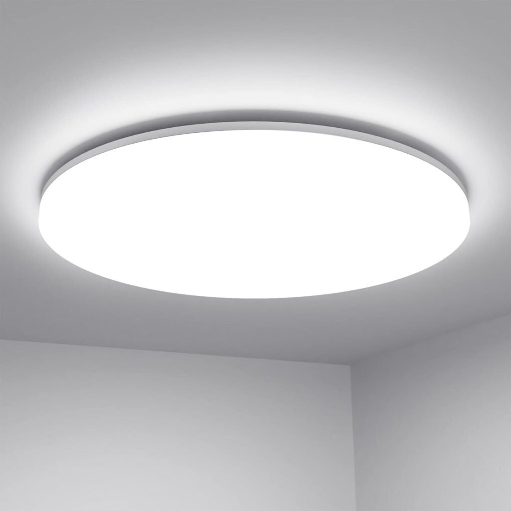 Lepro 8.7 inch Flush Mount LED Ceiling Light for Bathroom, Waterproof, 5000 Kelvin Daylight White, 1500 lumen 15 watt, 120 watt Equiv. Round Flat Low Profile Ceiling Fixture for Hallway, Kitchen