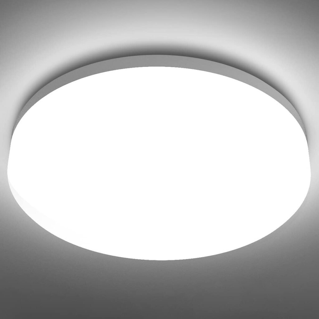 Lepro 8.7 inch Flush Mount LED Ceiling Light for Bathroom, Waterproof, 5000 Kelvin Daylight White, 1500 lumen 15 watt, 120 watt Equiv. Round Flat Low Profile Ceiling Fixture for Hallway, Kitchen