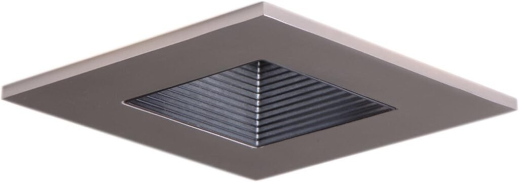 HALO Recessed 3012BKBB 3-Inch 15-Degree Trim Lensed Square Shower Light with Baffle for use with H36 and H38 housings, Black (No Bulbs Included)