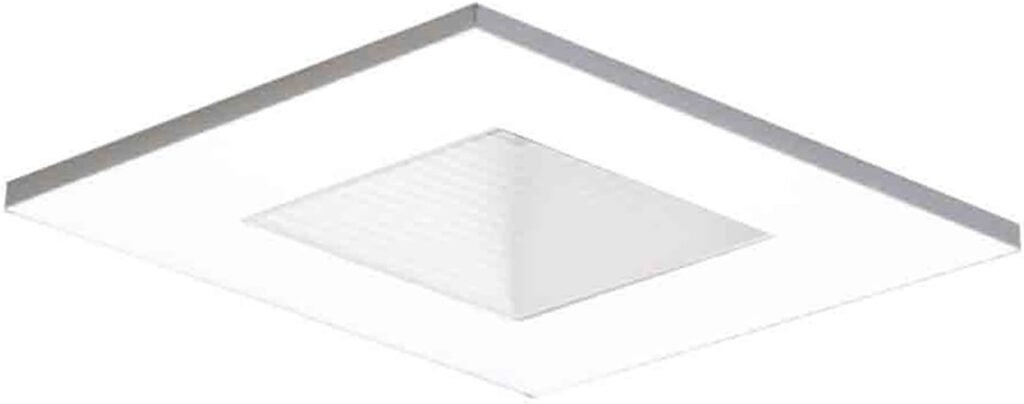 HALO Recessed 3012BKBB 3-Inch 15-Degree Trim Lensed Square Shower Light with Baffle for use with H36 and H38 housings, Black (No Bulbs Included)