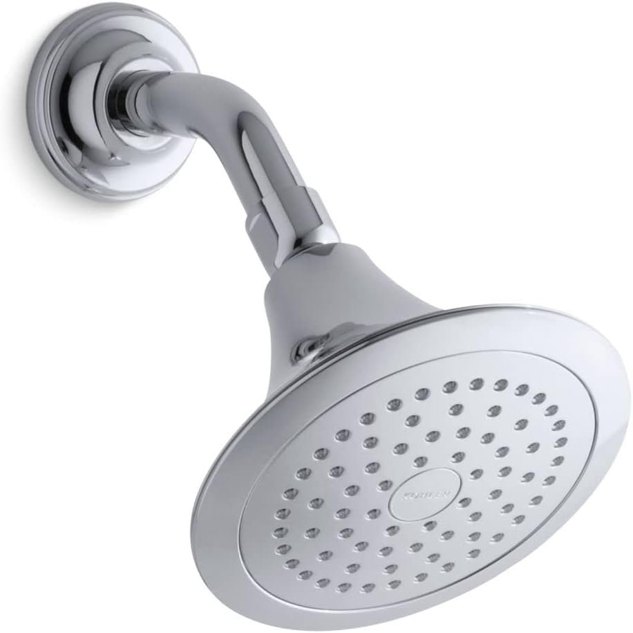 KOHLER K-10282-AK-CP Forte 2.5 GPM Single-Function Wall-Mount Showerhead With Katalyst Spray, Polished Chrome