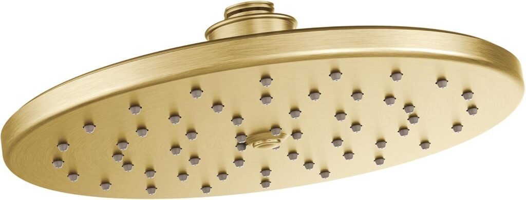 Moen S112EPBG 10-Inch Single Function Eco-Performance Rainshower Showerhead with Immersion Rainshower Technology, Brushed Gold